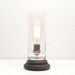 Hurricane Pedestal Lamp III- Nickel Hardware, Minimalist Table Lamp, Exposed Edison Bulb Lighting, Industrial Lamp