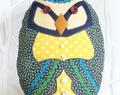 Bird cushion/ plush with vintage buttons- limited edition