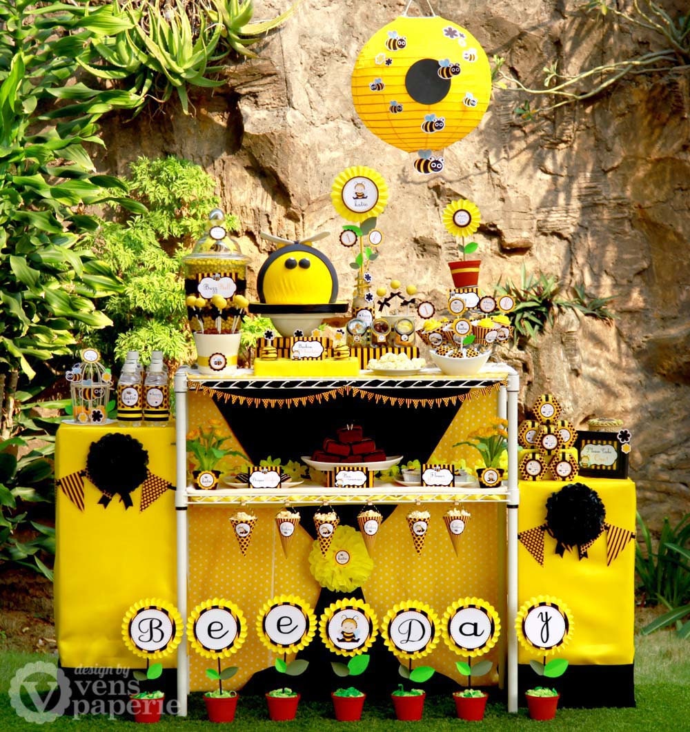 Baby Bumble Bee Birthday Party Package Personalized FULL Collection Set - PRINTABLE DIY - PS816CB1x