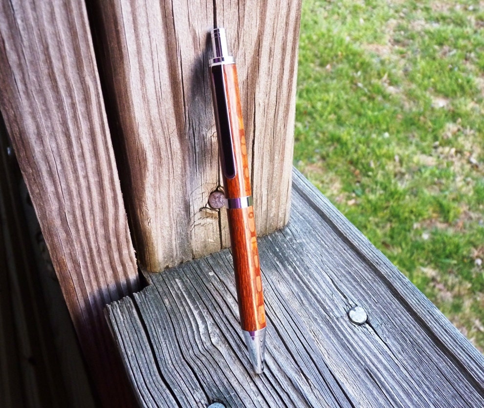 Wood Pen Handmade Lacewood Chrome Click Pen Wooden Pen