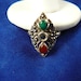 50% OFF 925 Sterling Silver Art Deco Carnelian, Onyx and Marcasite Ring