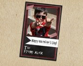 Valentine's Day Photo Card - Custom 4X6 printable download - Blackboard, Vintage - Valentine's Day - perfect for kids to give out at school Il_170x135