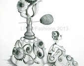 Fashion Art - Giclee Print - The Perfume Bottle -  boho art - gypsy art - fantasy art - limited edition print - art gift