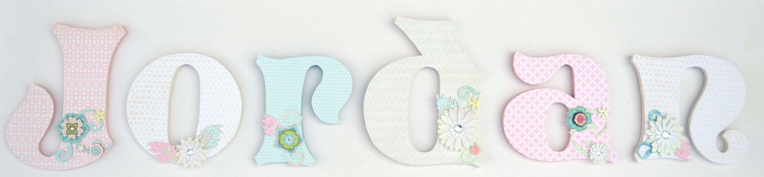 Pottery Barn Kids Maya Nursery - 8" Wood Letters To Match Maya Bedding Set