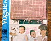 Quilted Diaper Bag, Change Pad, Burp Cloth, Bib with Applique and Teddy Bear Vintage Vogue 529 Craft Sewing Pattern
