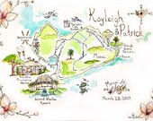 9x12-Custom Guest Sign In Map-Hand Drawn Original Artwork