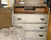 Vintage Desk.Pine Secretary. Distressed.Cottage Decor.Writing.Office.LapTop Mini Work Space.