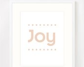 Joy baby nursery print - cream print natural earth tones