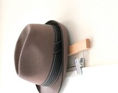 brown wool felt 60s hat for him- vintage brown/black accessory- men fashion- gift for teen boy- Jean Bourrel- size 58