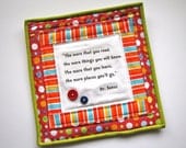 Dr. Suess read quote, mini quilt, mug rug, mug mat, quilted wall hanging, made to order