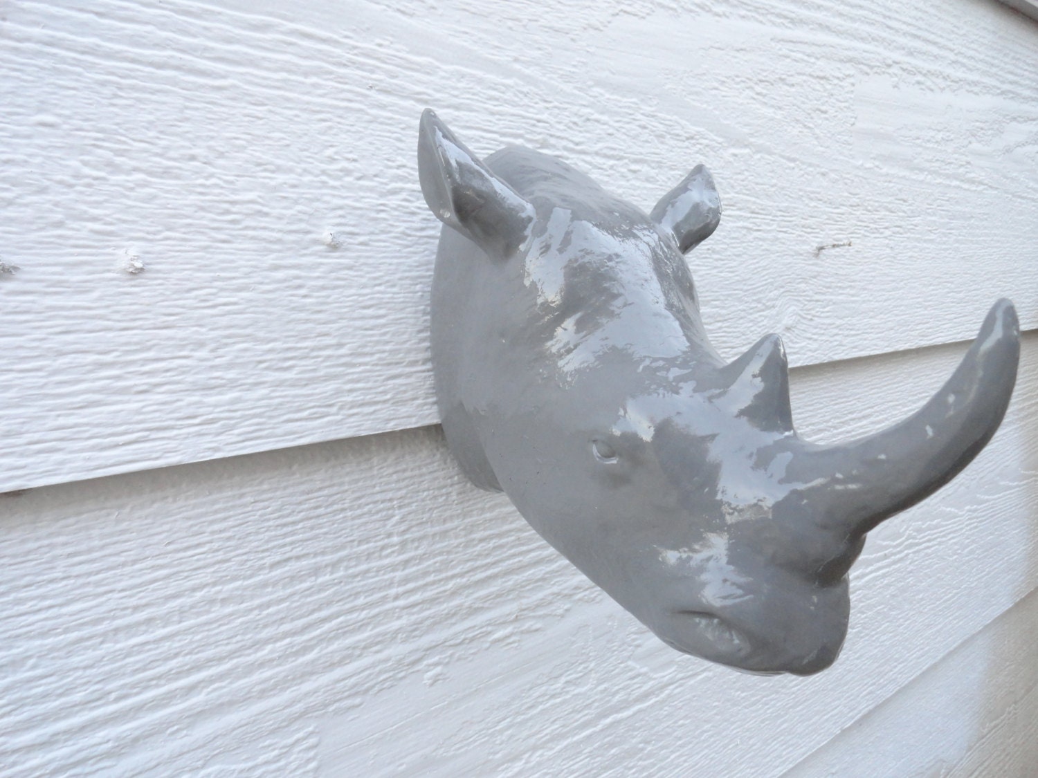 Faux Taxidermy/ Rhino Head Wall Mount/ Animal Head Wall Mount/ Modern,Nursery/ Wall Decor/ Antler
