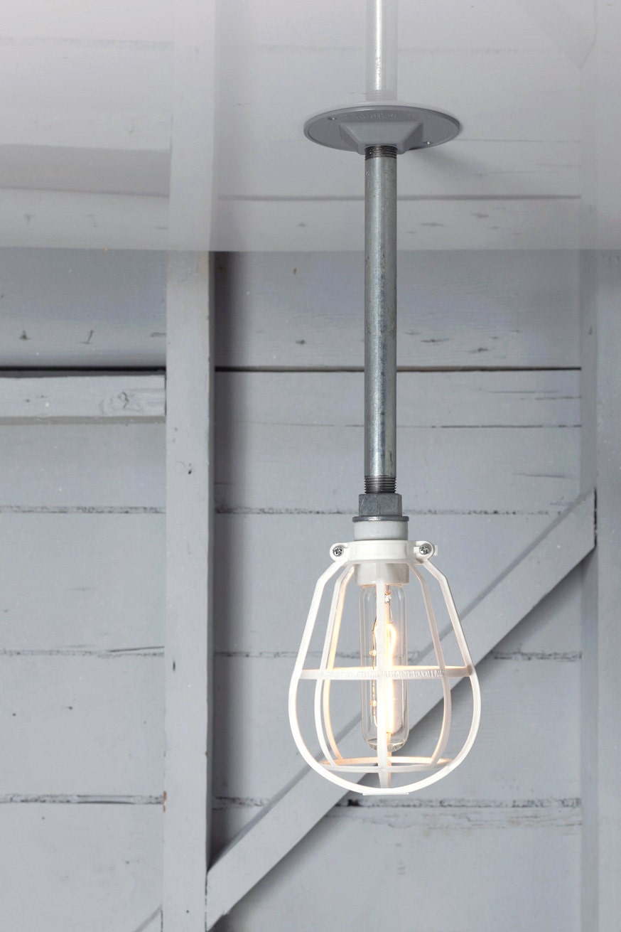 Industrial Lighting - Modern Cage Light Drop Pendant Pipe Lamp
