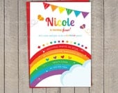 Rainbow Invitation / Rainbow Birthday invitation / Rainbow Party Invitation / Rainbow Invite / Printable DIY