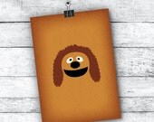 The Muppets Minimalist Art Print "Rowlf" - Vintage Retro Minimalist Style Postcard Print Collection, Home wall Nursery art