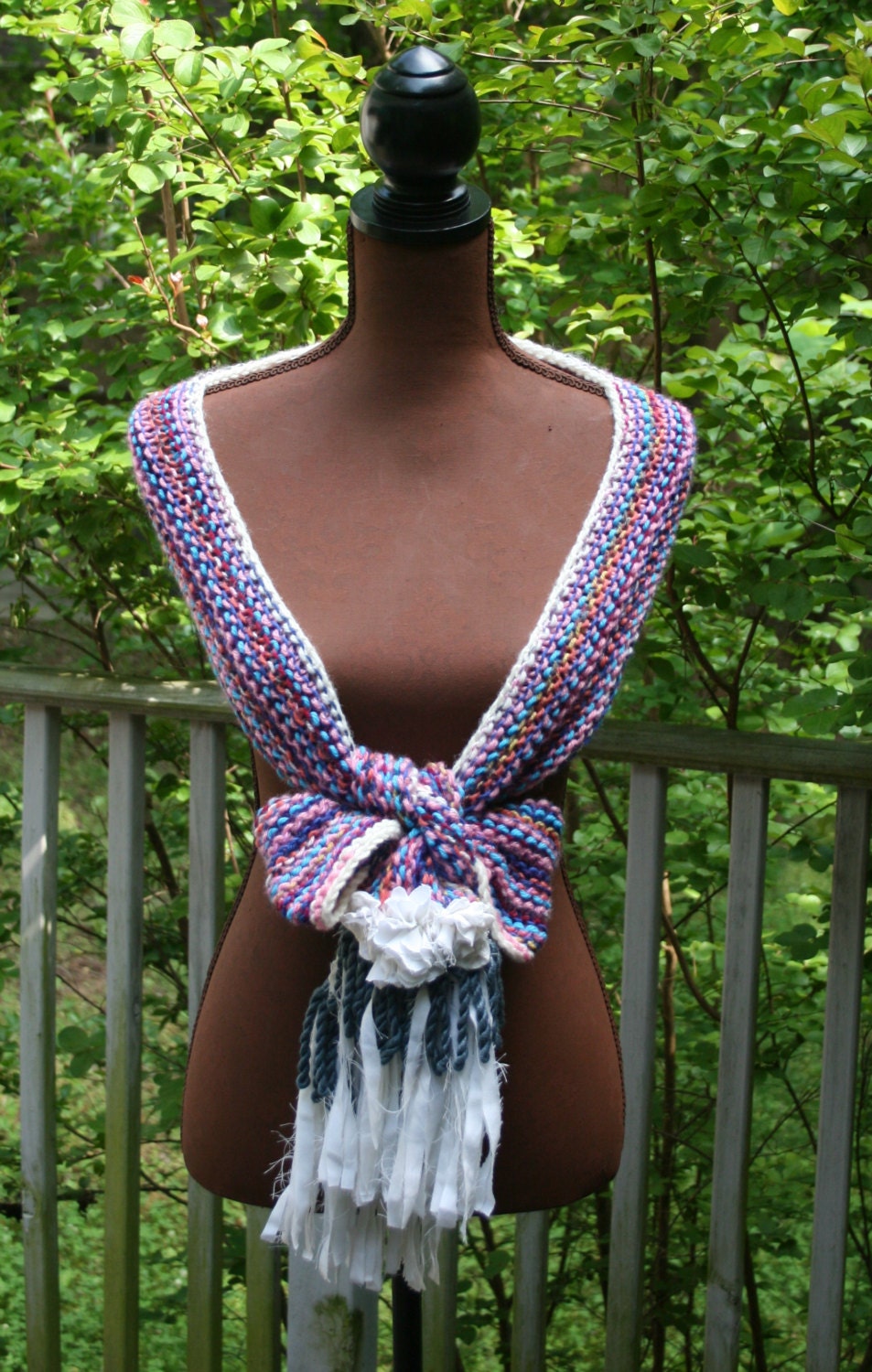 Multicolor Romantic Scarf Vintage Victorian Gypsy Boho Hippie Shawl Wrap Fringe Embellished Womens Magnolia Pearl Anthropologie Inspired
