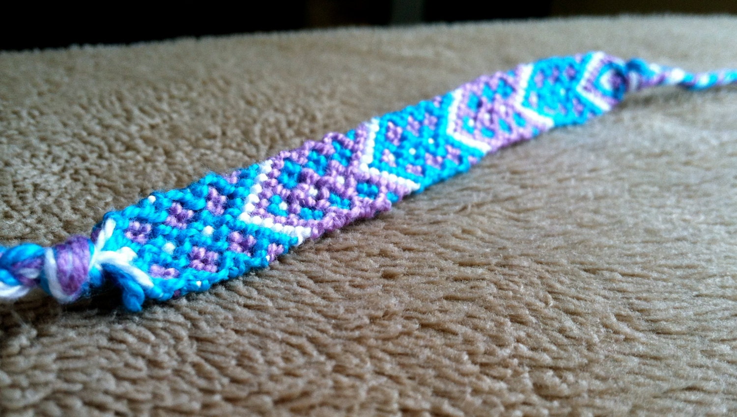 Bright Blue and Purple Beach and Ocean Inspired Handmade Friendship Bracelet with Free Shipping - Rotenbergthread Bright Blue and Purple Beach and Ocean Inspired Handmade Friendship Bracelet with Free Shipping - Rotenbergthread