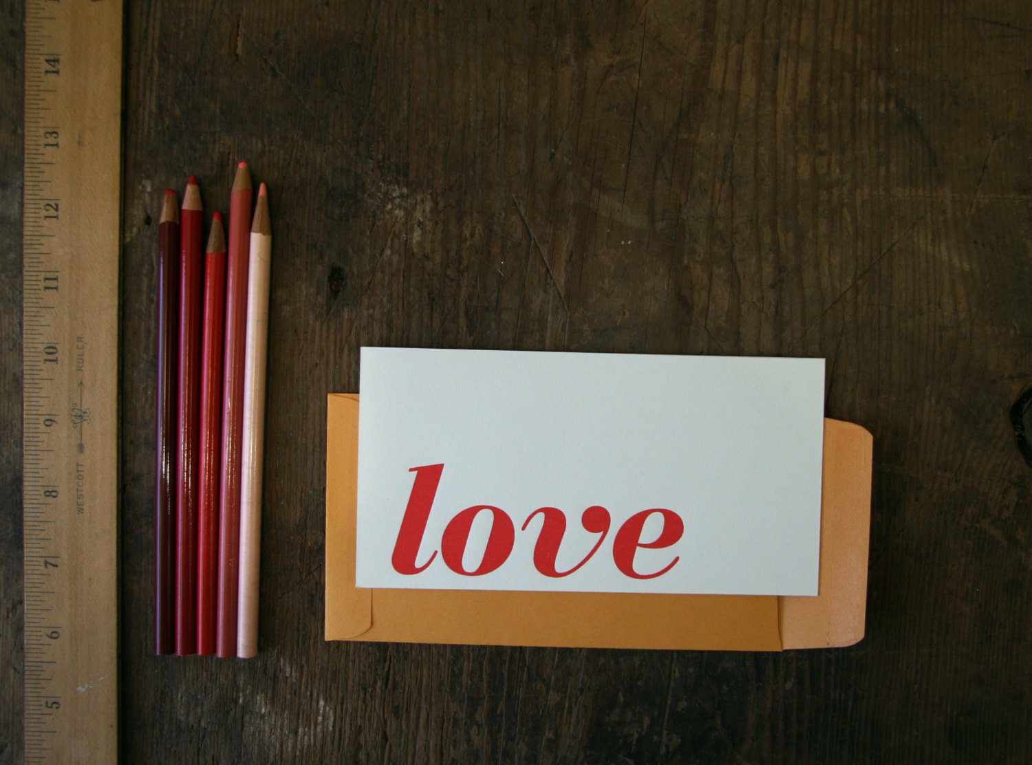 LOVE: Letterpress Flat Card & Envelope (3ct)