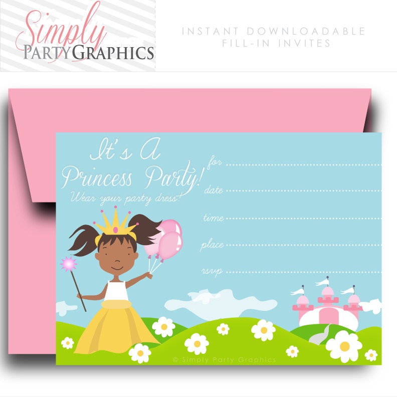 Fill In Birthday Party Invitation Instant Download
