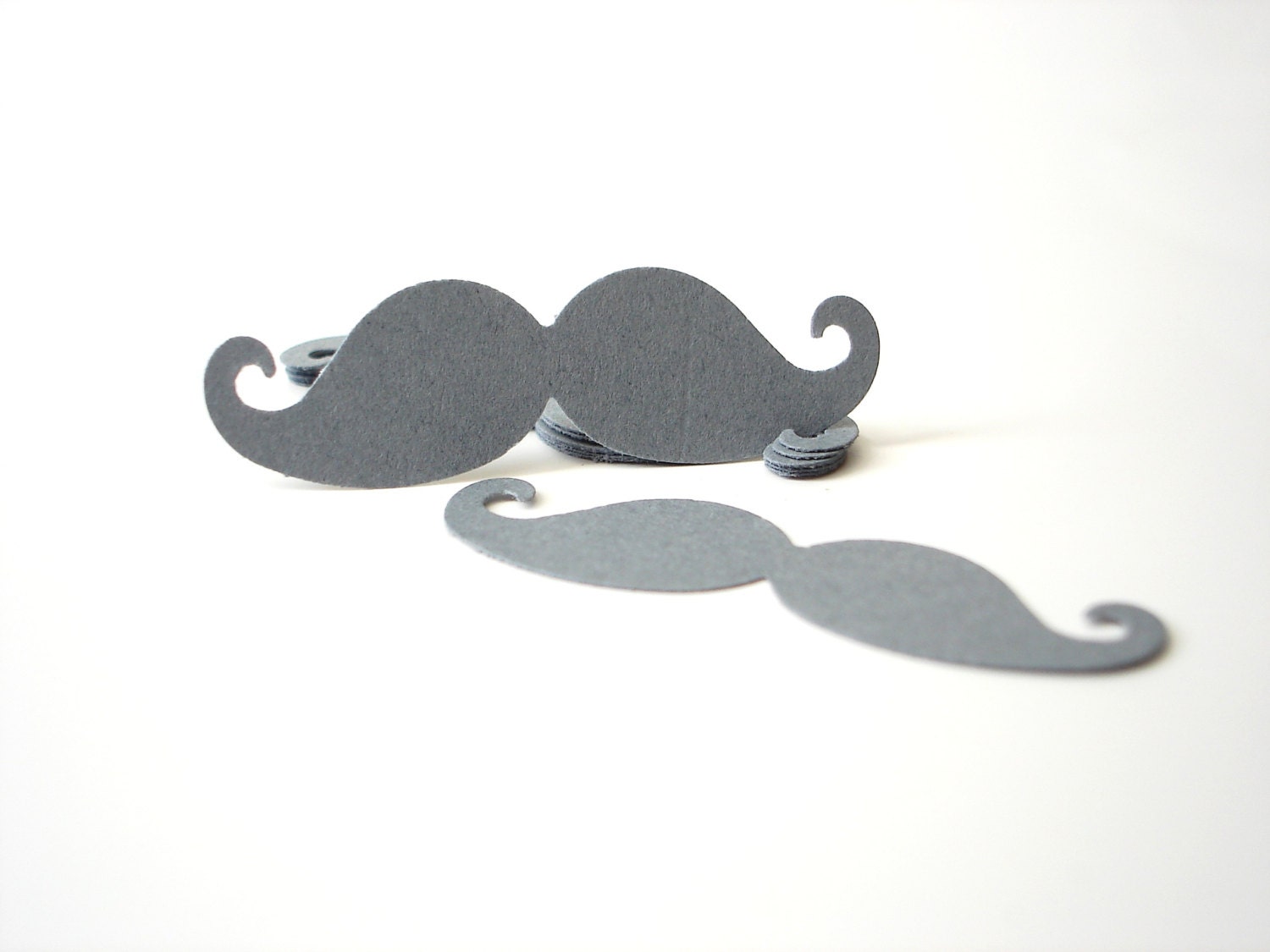 50 Dark Grey Mustache die cuts, confetti, mustache baby shower, party supplies,  gift tags, DIY photo booth props - No636