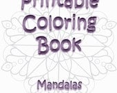Printable Mandala Coloring Book Digital Six Color Pages High Resolution One Combined PDF File 6 Individual Sheets - Instant Download