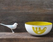 Mint Hanova of Pasadena Dove and Leaf Enamelware Bowl