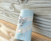 Angel Leather Cuff Bracelet - Leather Cuff Bracelet - Lace Leather Cuff
