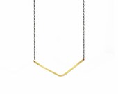 Albatross- Long Chevron Necklace in Brass or Copper