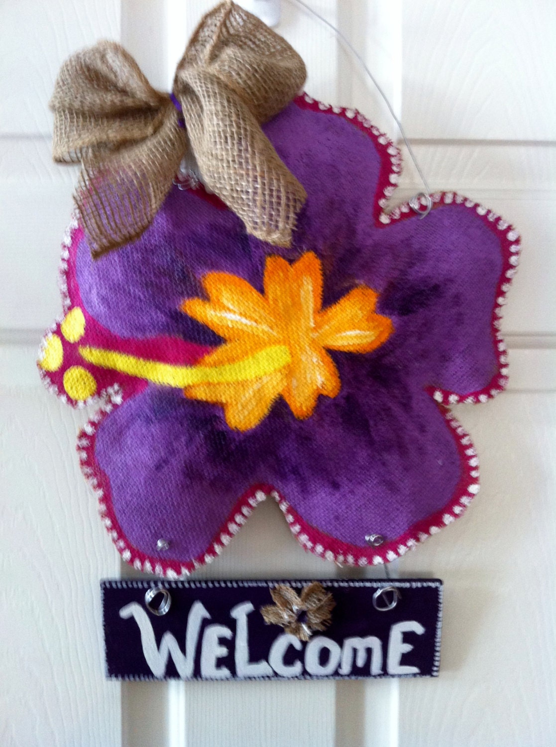 Flower Burlap Door Hanger