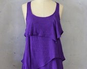 PLUME - Romantic purple flowy tier blouse // violet // tunic // tank top // racerback