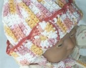 Hand crochet Soft Cotton Boho Baby Heart Hat