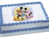 77120 Disney Baby Mickey and Minnie Mouse Baby Shower 1st Birthday Birthday Party Edible Cake Toppers Cupcakes Decoration Favor