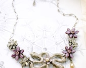 garden snakes necklace. art nouveau ouroboros romantic serpents by elfmadchen.