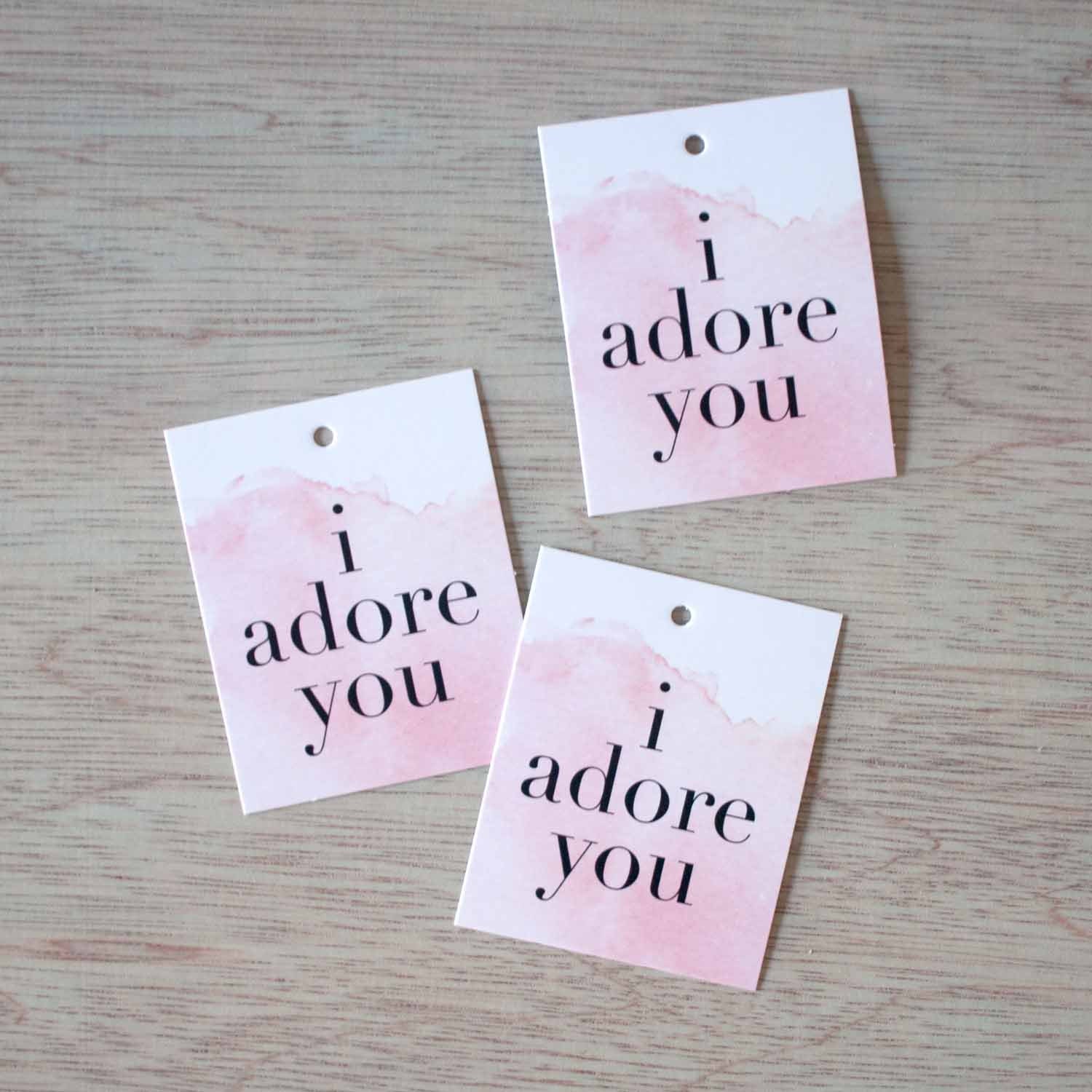 Romantic Pastel Pink Ombre Watercolor Gift Tags