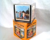 CLEAR PHOTO CUBE / Vintage Instagram Square Picture Display Frame