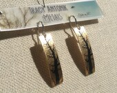 Brass Linear Tree Earrings