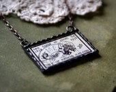 Vintage Irish Stamp Soldered Collage Pendant -- Handmade in Ireland