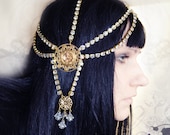 Diabolic Art Deco Rhinestone Headpiece  Headdress Art Nouveau Goddess
