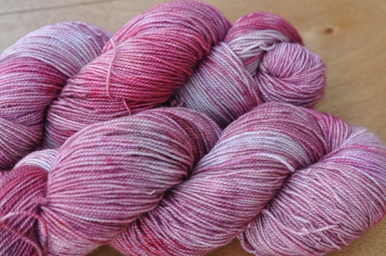 Hand Dyed BFL/Nylon Superwash Sock Yarn - Berry Stain