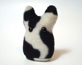 Small Stuffed Monster -- Holstein Something -- Black and White Cow Print Plush