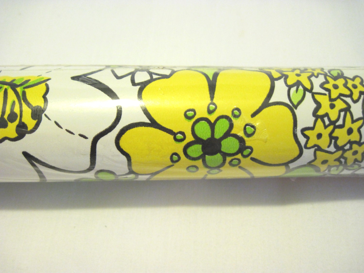 Vintage Yellow and Green Floral Shelf Liner