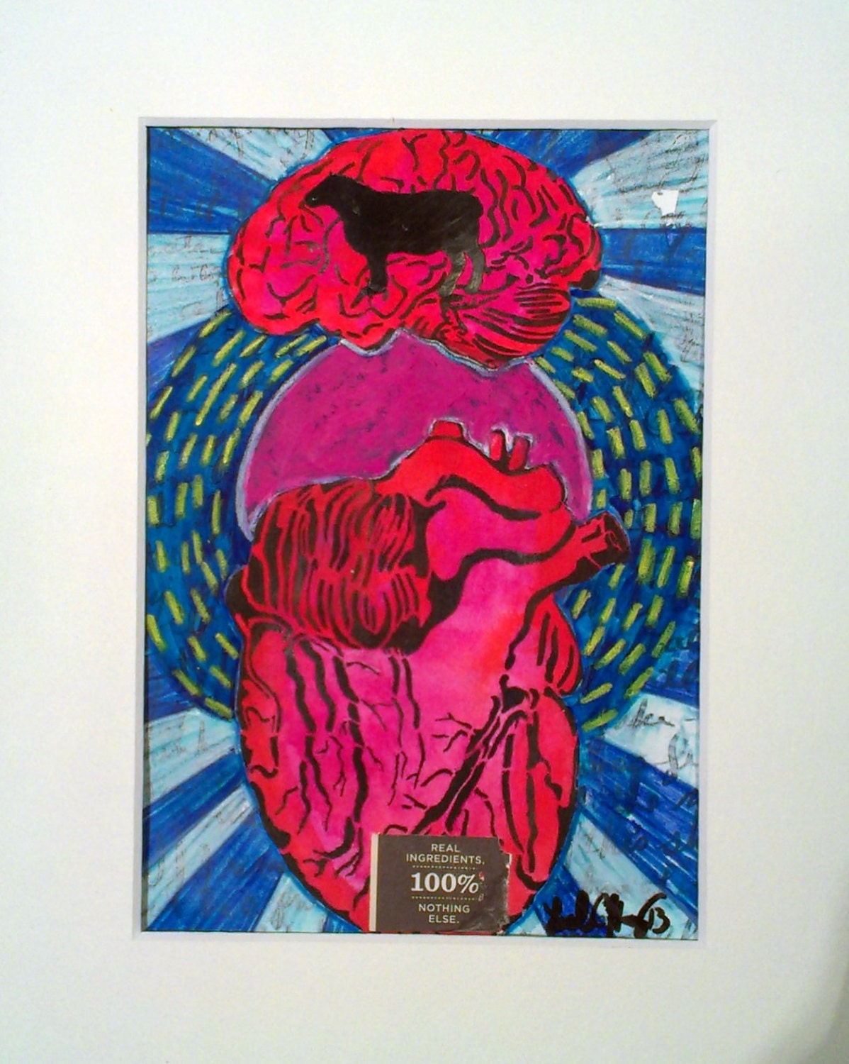 Heart and Mind a mixed media original by Less Herger