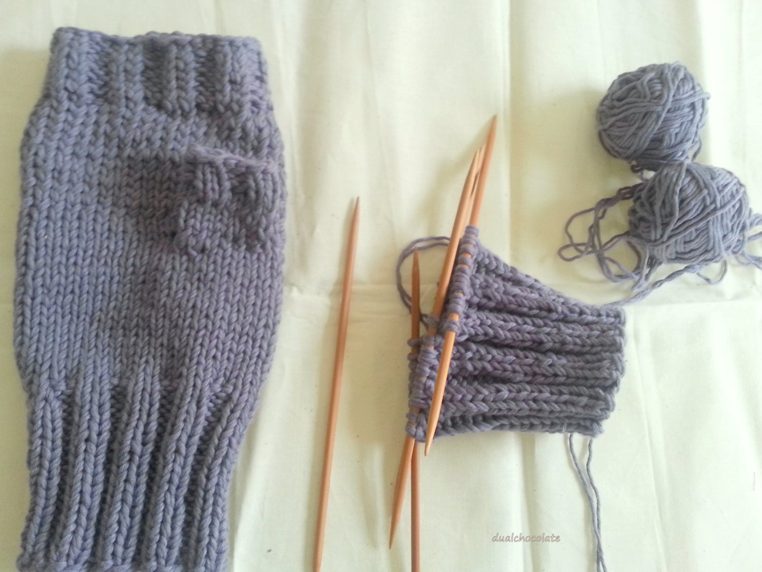 Fingerless Gloves In Organic Cotton. Fingers Free Hand Warmers. Made to Order