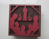 Vintage Letterpress Printers Block Family in Church