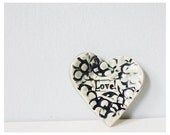 Love mint ceramic heart - ring holder miniature pottery trinket dish - for mom daughter sister friend bridesmaid bride