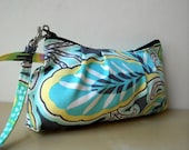Floral Couture in Charcoal - Square Zipper Pouch with Clip