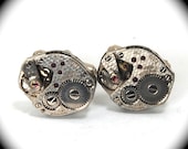 HAMMERED Shagreen Texture Steampunk Cufflinks Vintage Clockwork Cuff Links by Nouveau Motley
