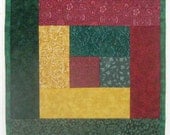 Autumn Leaves Cranberry Red Gold Green Wallhanging or Half size Tablerunner