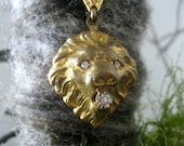Roar - victorian lion fob necklace