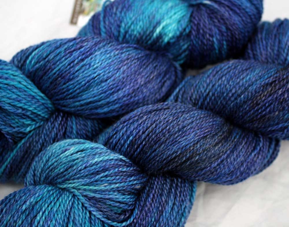 Limited Edition Hand Painted SW Merino/SeaCell Sock Yarn - Night Surfing