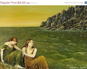 ON SALE Sea Sisters - Ocean Goddess Art 5x7 Blank Greeting Card